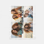 4フォトコラージスクリプト文字 – 編集可能カラー フリースブランケット (正面)