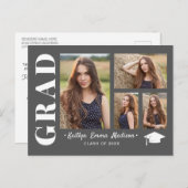 4フォトコラージスクリプモダントグレーグラード ポストカード (正面/裏面)