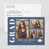 4フォトコラージスクリプモダントダスティブルーグラード ポストカード (正面/裏面)