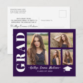 4フォトコラージスクリプモダントパープルグラード ポストカード (正面/裏面)