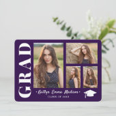 4フォトコラージスクリプモダントパープルグラード 案内状 (スタンド正面)