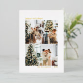 4フォトコラージタイプライター北欧金ゴールド 箔シーズンカード (立ち正面)