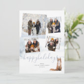 4フォトコラージハッピーホリデーズウィンターウッドランドキツネ シーズンカード (スタンド正面)