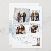 4フォトコラージハッピーホリデーズウィンターウッドランドキツネ シーズンカード (正面/裏面)