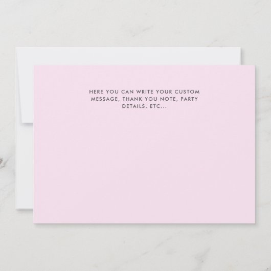 4フォトコラージピンクファースト誕生日 カード (裏面)