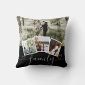 4フォトコラージファミリータイポグラフィ パーソナライズされた クッション (裏面)
