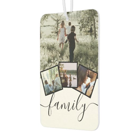 4フォトコラージファミリーパーソナライズされたカスタム カーエアーフレッシュナー (左)