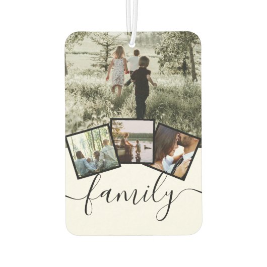 4フォトコラージファミリーパーソナライズされたカスタム カーエアーフレッシュナー (裏面)