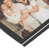 4フォトコラージファミリーラブ引用文ブラック ショートテーブルランナー (コーナー)