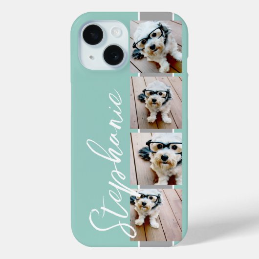 4フォトコラージフィルムストリップ名 – CAN EDIT COLOR Case-Mate iPhoneケース (裏面)