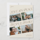 4フォトコラージミニマリストクリスムタスホリデーカード シーズンカード (正面)