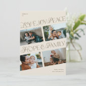 4フォトコラージミニマリストクリスムタスホリデーカード シーズンカード (スタンド正面)