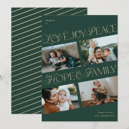 4フォトコラージミニマリストクリスムタスホリデーカード シーズンカード