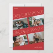 4フォトコラージミニマリストクリスムタスホリデーカード シーズンカード (正面)