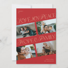 4フォトコラージミニマリストクリスムタスホリデーカード シーズンカード