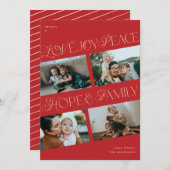 4フォトコラージミニマリストクリスムタスホリデーカード シーズンカード (正面/裏面)