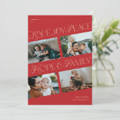 4フォトコラージミニマリストクリスムタスホリデーカード シーズンカード (スタンド正面)