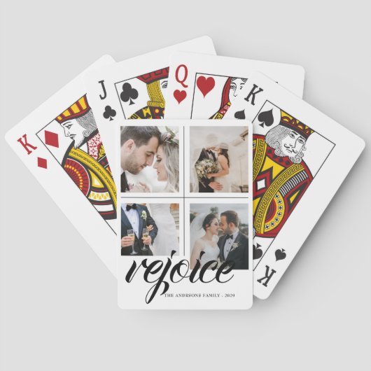 4フォトコラージミニマリスト – レジョイス白黒 トランプ (裏面)