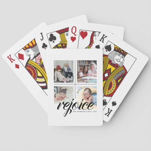 4フォトコラージミニマリスト – レジョイス白黒 トランプ (裏面)