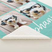 4フォトコラージミニマル手書き名 シェルパブランケット (3/4)