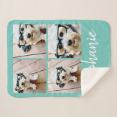 4フォトコラージミニマル手書き名 シェルパブランケット (正面(横))