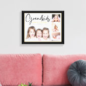 4フォトコラージュおじいちゃんメイクライフグランド引用文 キャンバスプリント (インサイチュ (リビング))