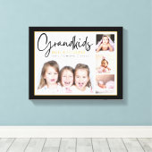 4フォトコラージュおじいちゃんメイクライフグランド引用文 キャンバスプリント (インサイチュ (ウッドフロア))