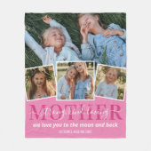 4フォトコラージュお母さん フリースブランケット (正面)