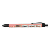 4フォトコラージュとモノグラムイニシャル- Coral 黒ボールペン (トップ)