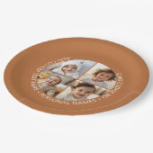 4フォトコラージュと曲率カスタム文字のまわりに ペーパープレート (アングル)