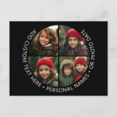 4フォトコラージュと曲率カスタム文字のまわりに ポストカード (正面)