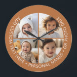 4フォトコラージュと曲率カスタム文字のまわりに ラージ壁時計<br><div class="desc">4枚の写真と文字を追加して、友人や家族のイベントのための特別な記念品を作る。高度縁どなデザイン領域で背景と背景を変更できる。あなたの正方形のInstagramの写真を使って結果最高のを得なさい!背景を変更するにクリックはカスタマイズ、または高度なデザイン領域で、円と背景の両方のカラーピッカーでカラーを選縁ど択します。写真とお気に入りのスナップショットをこのフィルムストリップの円に追加して、おもしろいメモリキーパーを作成。写真芸術的共有の最高の写真を表示する方法。</div>