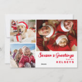 4フォトコラージュのクリスマス シーズンカード (裏面)