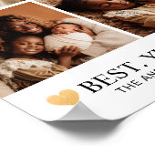 4フォトコラージュのミニマル最高のハート年 ポスター (角)