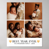 4フォトコラージュのミニマル最高のハート年 ポスター (正面)