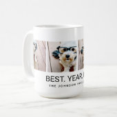 4フォトコラージュのミニマル最高のリスト – 年間 コーヒーマグカップ (正面左)