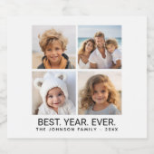 4フォトコラージュのミニマル最高のリスト – 年間 ビールラベル (シングルラベル)