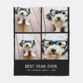 4フォトコラージュのミニマル最高のリスト – 年間 フリースブランケット (正面)