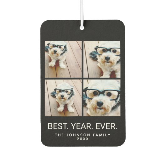 4フォトコラージュのミニマル最高のリスト- Ever Black カーエアーフレッシュナー (正面)