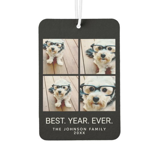 4フォトコラージュのミニマル最高のリスト- Ever Black カーエアーフレッシュナー (裏面)