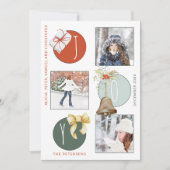 4フォトコラージュのレトロモダンクリスマス シーズンカード (正面)