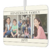 4フォトコラージュの家族の名前(白黒) カーエアーフレッシュナー (左)