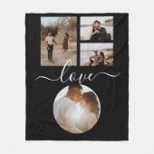 4フォトコラージュの愛パーソナライズされた フリースブランケット (正面)