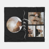 4フォトコラージュの愛パーソナライズされた フリースブランケット (正面(横))