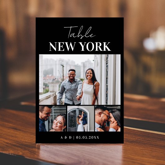 4フォトコラージュの行先名トラベル結婚ズ テーブルナンバー