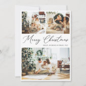 4フォトコラージュエレガントクリスマスホリデーカード 招待状 (正面)