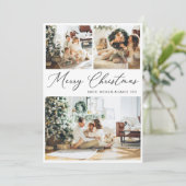 4フォトコラージュエレガントクリスマスホリデーカード 招待状 (スタンド正面)