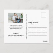 4フォトコラージュエレガントスノーフレークのクリスマス ポストカード (裏面)