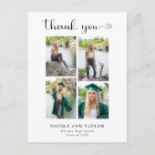 4フォトコラージュエレガント卒業ありがとう ポストカード (正面)