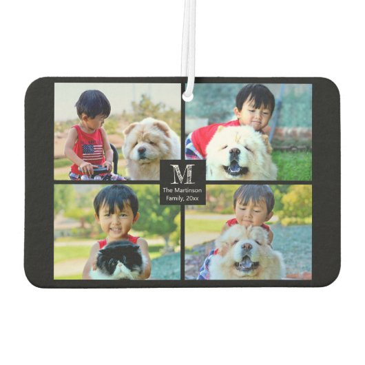 4フォトコラージュカスタマイズとモノグラム カーエアーフレッシュナー (裏面)